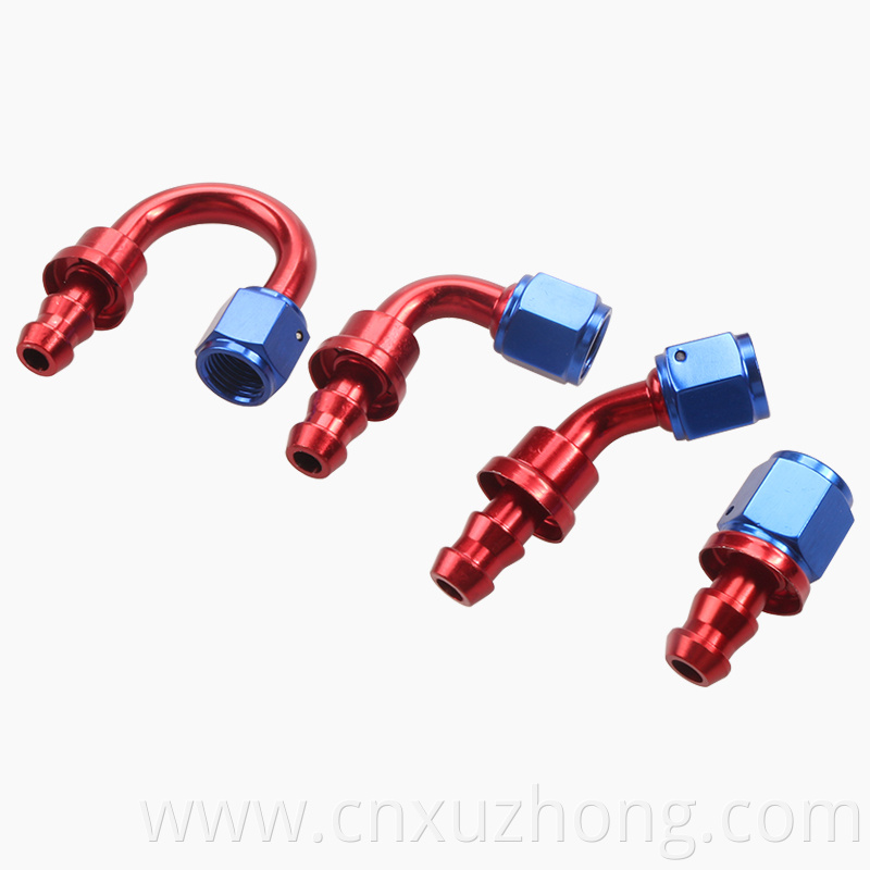 Degree Aluminum Alloy Oil Cooler Swivel Oil Fuel Gas Line Hose Pipe Adapter End AN FiAN6-90A Inverted tubing connector AN6 0-180